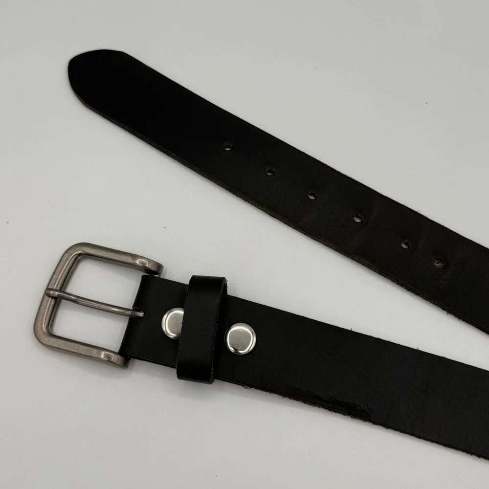 TheBeltShoppe.com Leather Belt Mens 42 Black Classic Rugged Workwear Durable - Picture 3 of 3